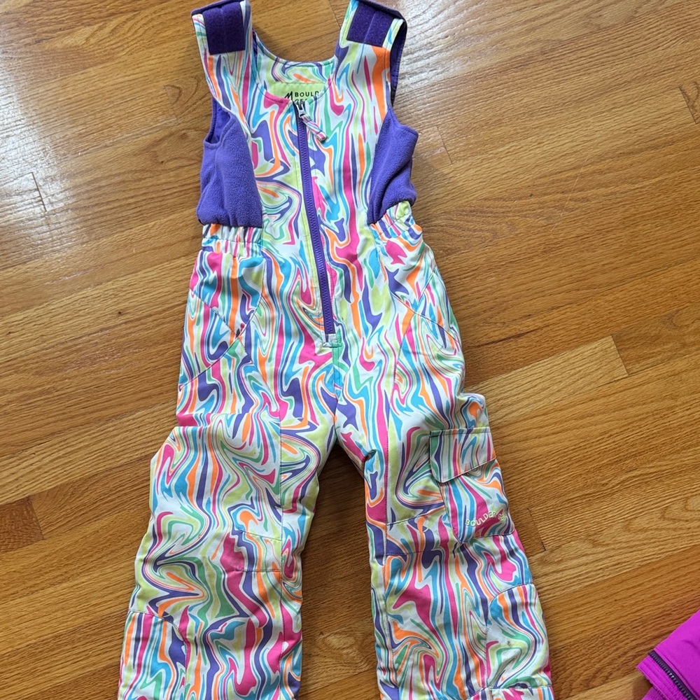 Boulder Gear Snow Pants Colorful Kids Overalls sz 5